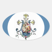 ヴァージンメリー宗教的イエズスヴィンテージカトリック 楕円形シール (正面)