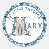 ヴァージンメリー宗教的カトリック十字架クラシック ラウンドシール (正面)