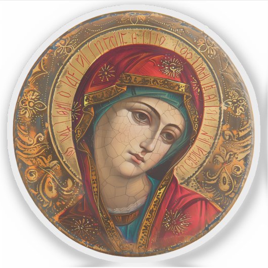 ヴァージンメリー宗教的クリスチャンビニール シール (正面)