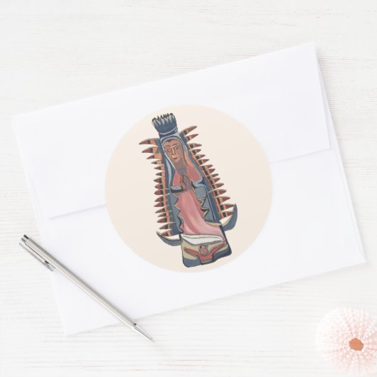 ヴァージンヴァージンメアリーグアダルーペの我絵画々の婦人 ラウンドシール (封筒)