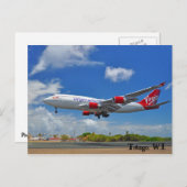 ヴァージン大西洋岸のトバゴ上陸 ポストカード (正面/裏面)