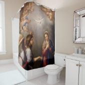 ヴァージン天使の受胎告知ムリ賛美ロ シャワーカーテン (インサイチュ)