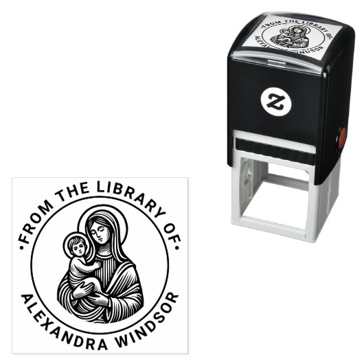 ヴァージン母マリアベビーイエス#2図書書名 セルフインキングスタンプ (インサイチュ)