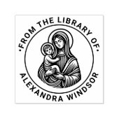 ヴァージン母マリアベビーイエス#2図書書名 セルフインキングスタンプ (デザイン)