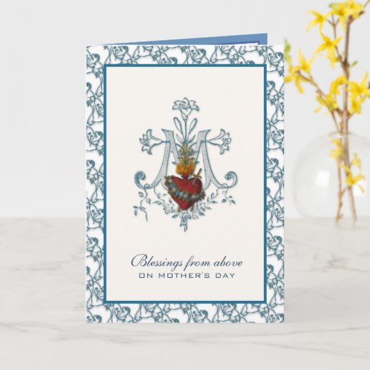 ヴァージン母マリア・カトリック母の日 カード (黄色い花)