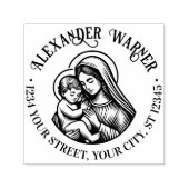 ヴァージン母メアリーベビーイエス#3名前Retアドレス セルフインキングスタンプ (デザイン)