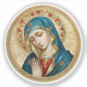 ヴァージン祈メアリーと赤い花の輪 シール (正面)