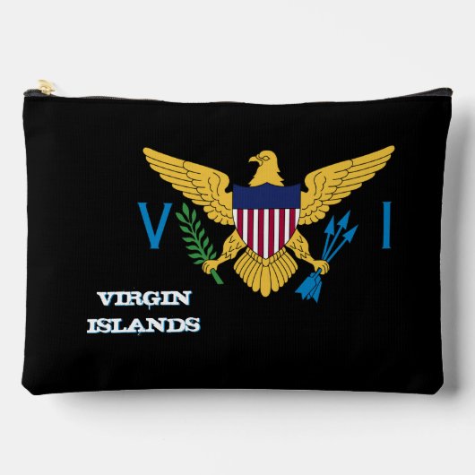 ヴァージン諸島バッグ、米国ヴァージン諸島国旗 アクセサリーポーチ (正面)