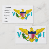 ヴァージン諸島国旗が掲げられた名刺 名刺 (正面/裏面)