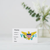 ヴァージン諸島国旗が掲げられた名刺 名刺 (スタンド正面)