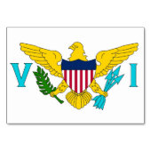 ヴァージン諸島国旗が掲げられた愛国的なテーブルカード テーブルナンバー (正面)