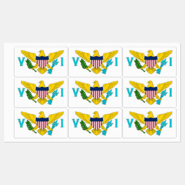 ヴァージン諸島国旗のある愛国的なラベル ラベル