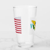 ヴァージン諸島国旗を持つ愛国的なガラスのカップ タンブラーグラス (右)