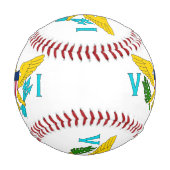 ヴァージン諸島国旗を持つ愛国野球 野球ボール (正面)