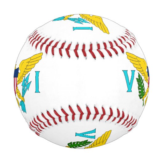 ヴァージン諸島国旗を持つ愛国野球 野球ボール (正面)