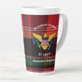 ヴァージン諸島国旗St.クロワマドラズパーソナライズド カフェラテマグ (右アングル)