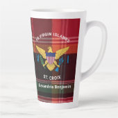 ヴァージン諸島国旗St.クロワマドラズパーソナライズド カフェラテマグ (右)