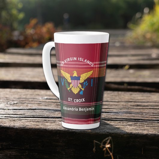 ヴァージン諸島国旗St.クロワマドラズパーソナライズド カフェラテマグ