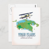 ヴァージン諸島国立公園の地図 ポストカード (正面/裏面)