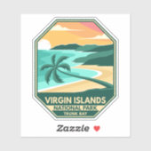 ヴァージン諸島国立公園ミニマルレトロエンブレム シール (シート)