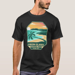 ヴァージン諸島国立公園ミニマルレトロエンブレム Tシャツ