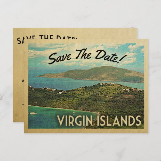 ヴァージン諸島日付ヴィンテージはがきを保存 案内ポストカード (正面/裏面)