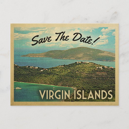 ヴァージン諸島日付ヴィンテージはがきを保存 案内ポストカード (正面)