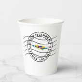ヴァージン諸島米国郵便パスポートスタンプの地図 紙コップ (正面)