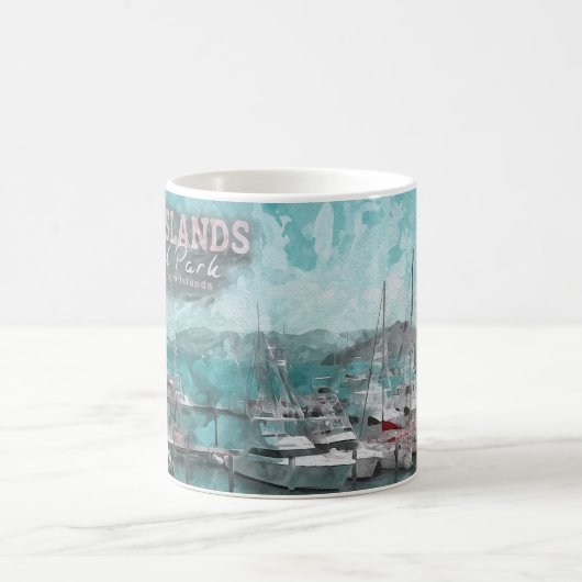 ヴァージン諸島統一された州 – ボートウォーター色 コーヒーマグカップ (中央)