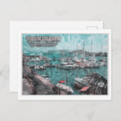 ヴァージン諸島統一された州 – ボートウォーター色 ポストカード (正面/裏面)