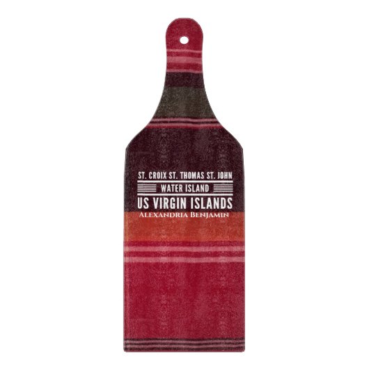 ヴァージン諸島USVIマドラスカリブのパーソナライズ カッティングボード (正面)