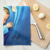 ヴァージン賛美マリアとベビーイエス キッチンタオル (四つ折り)