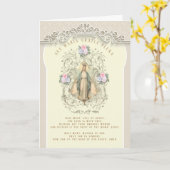 ヴァージン賛美Hail Mary Catlicヴィンテージフローラ   カード (黄色い花)