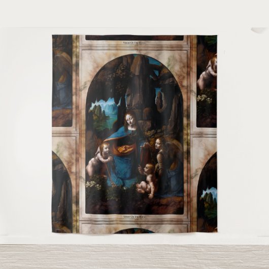 ヴァージン・オブ・ザ・ロックbyレオナルド・ダ・ヴィンチ タペストリー (正面)