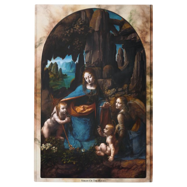 ヴァージン・オブ・ザ・ロックbyレオナルド・ダ・ヴィンチ メタルプリント (正面)