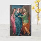ヴァージン・メアリー・サント・エリザベス・宗教訪問 カード (黄色い花)