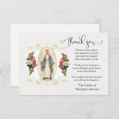 ヴァージン·メアリー·宗教的お悔やみ サンキューカード (正面/裏面)