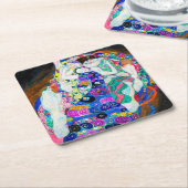 ヴァージン(女の子)、グスタフクリムト スクエアペーパーコースター (アングル)