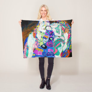 ヴァージン(女の子)、グスタフクリムト フリースブランケット