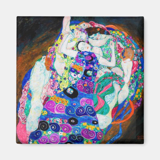 ヴァージン（女の子）、グスタフクリムト マグネット (正面)