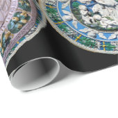 ヴァージン、子供と天使、出生クリスマスラウンド ラッピングペーパー (ロールコーナー)