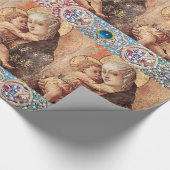 ヴァージン、赤い青の宝石、白い真珠 ラッピングペーパー (角)