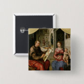 ヴァージン、c.1545を絵を描くSt Luke 缶バッジ (正面&裏面)