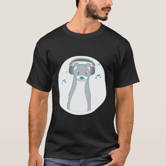 ヴァーゼル森林動物の音楽ヘッドフォン Tシャツ (正面)