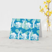 ヴァーゼル&バブーンブルーキャラクターパターン カード (黄色い花)