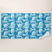 ヴァーゼル&バブーンブルーキャラクターパターン ビーチタオル (正面)