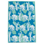 ヴァーゼル&バブーンブルーキャラクターパターン ミディアムペーパーバッグ (正面)