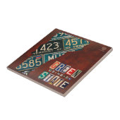 ヴァーモントのナンバープレートの地図のセラミックタイル タイル (側面)