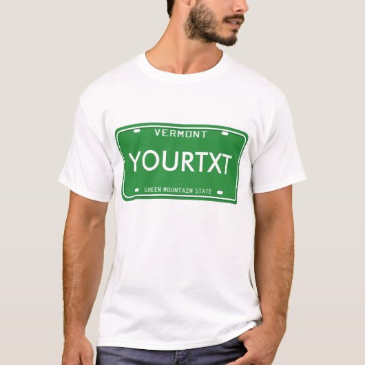 ヴァーモントのナンバープレート Tシャツ (正面)