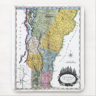 ヴァーモントの古い1814年の地図 マウスパッド